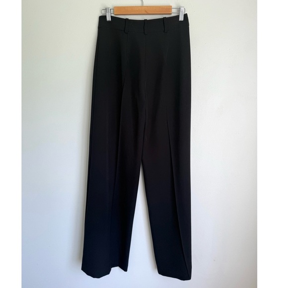 Milly • Hayden Pintuck Wide Leg Black Trouser Pants in Black - Picture 6 of 8